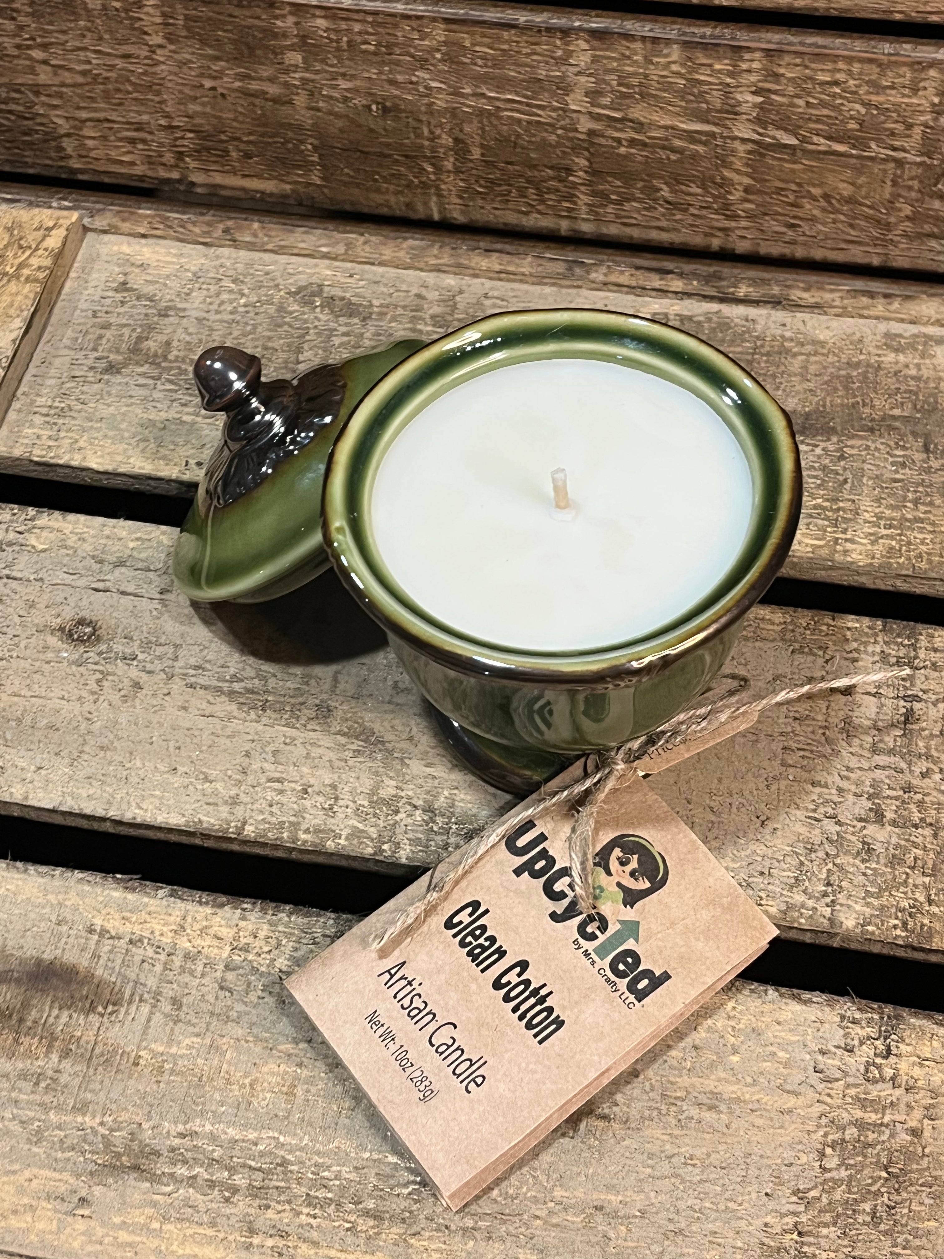 Clean Cotton Candle - 10 Oz   (Green Lidded Jar)