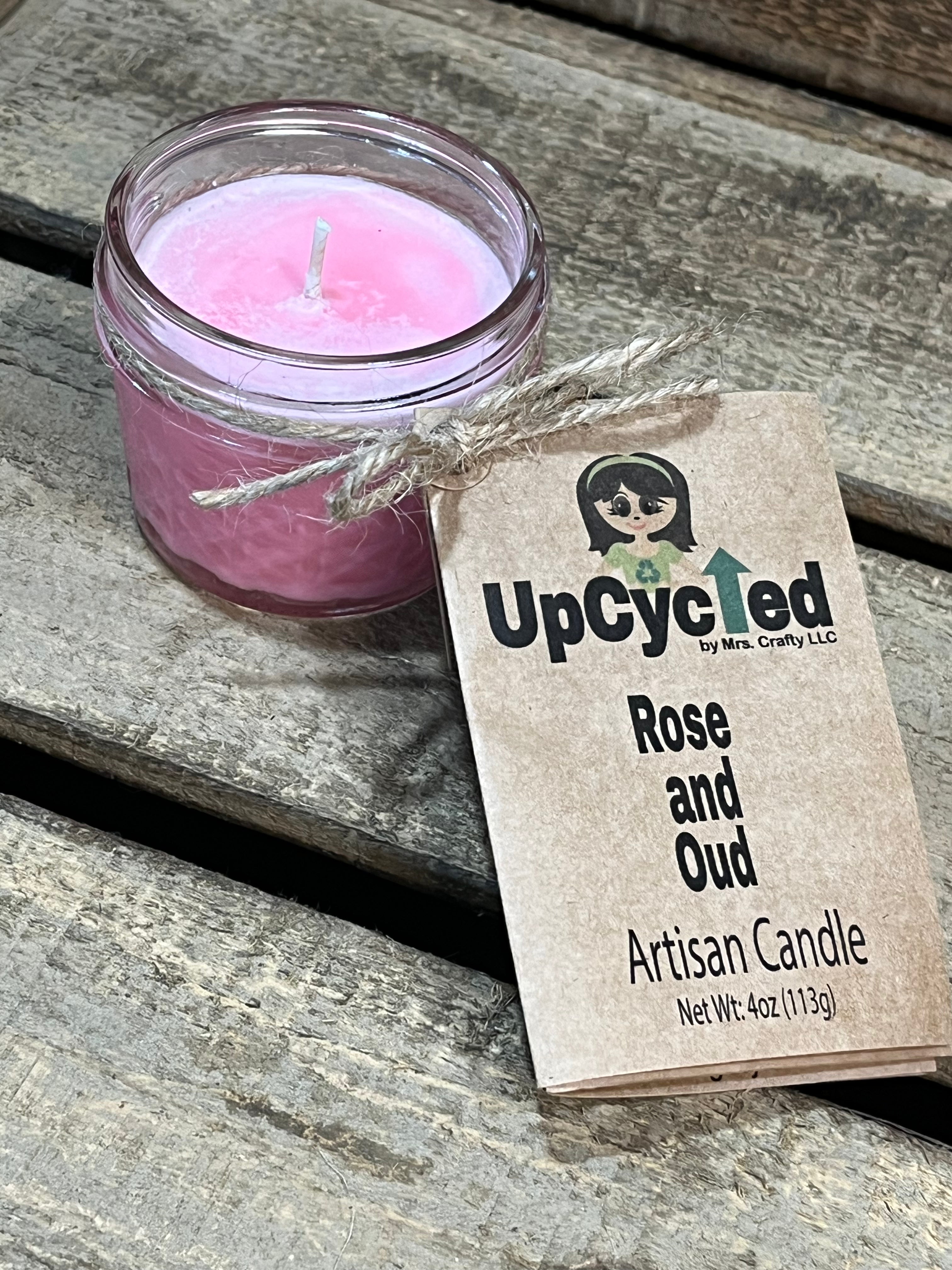 Rose and Oud Candle - 4 OZ (Short and Wide Container)