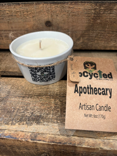 Apothecary 6oz, Recycled White Ceramic Crock
