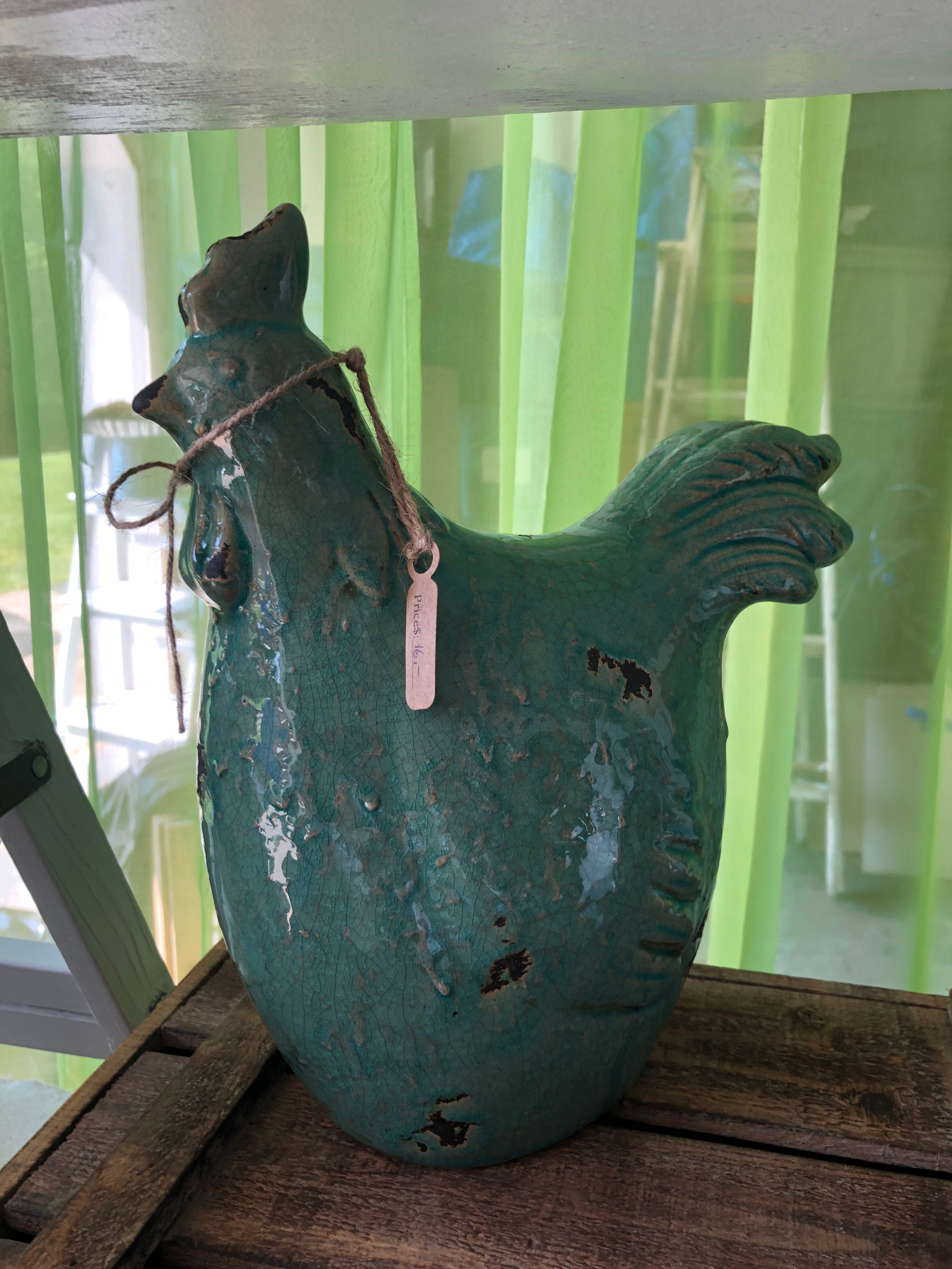 Distressed Glaze Ceramic Chicken