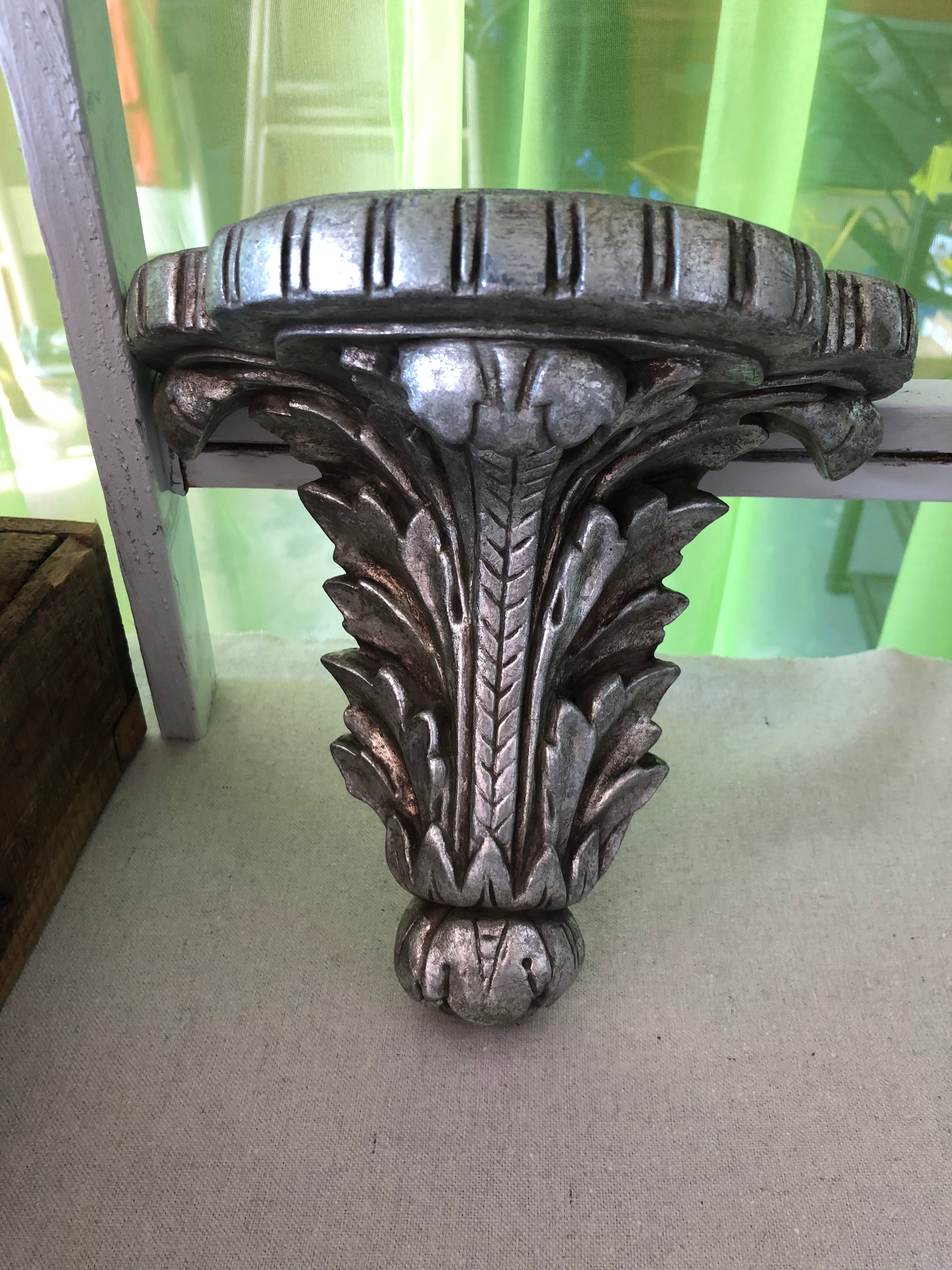 Mid Century Half Moon (demilune) Plaster Wall Shelf
