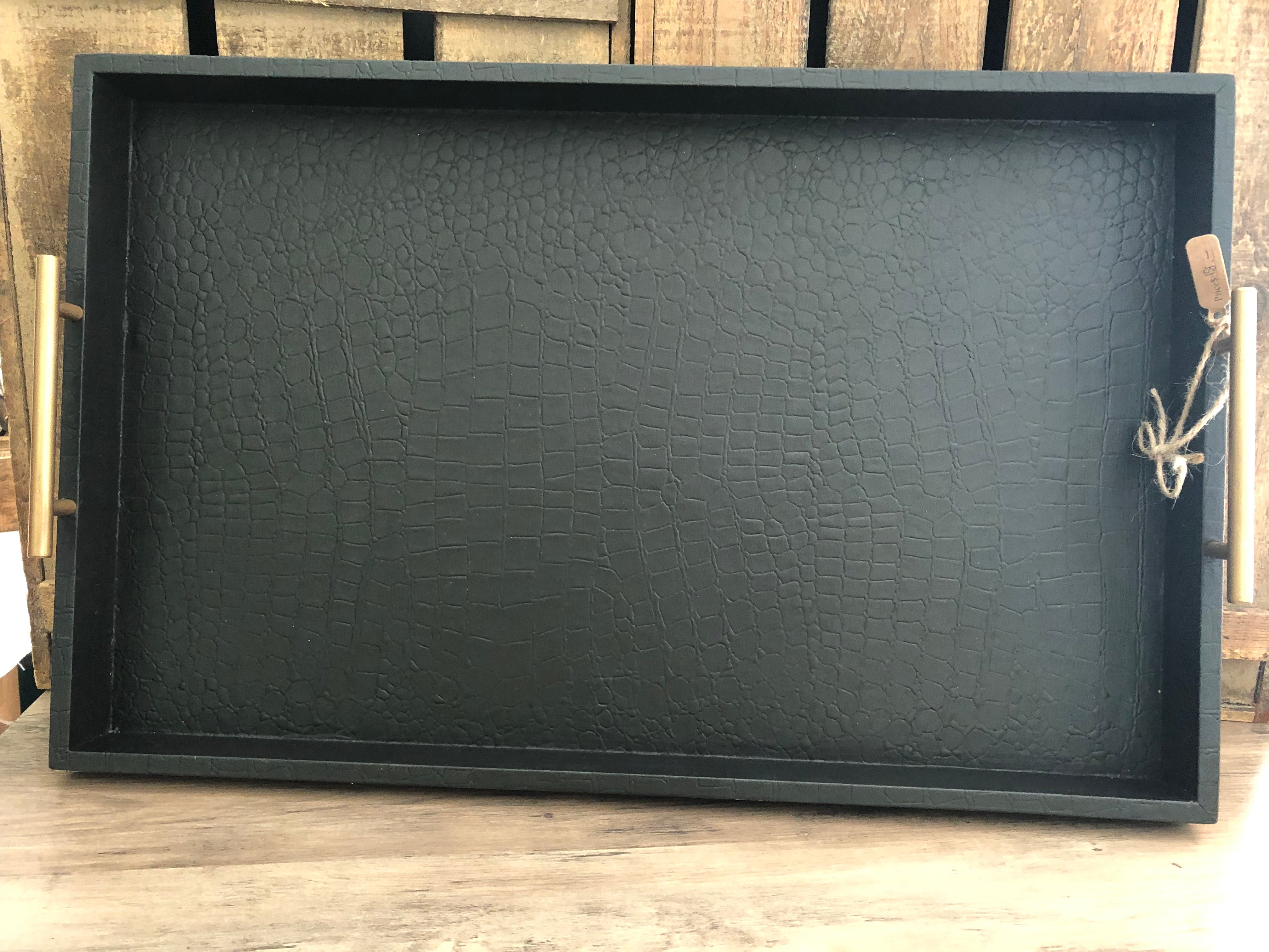 Reimaged Black Faux Alligator Tray